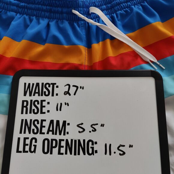 Chubbies Swim Trunks Mens Size Medium 5.5" Inseam Blue Striped Surf - Picture 5 of 5